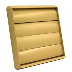 Kair Gravity Grille with Round Rear Spigot and Not-Return Shutters - 150mm, Beige