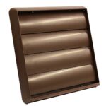 Kair Gravity Grille with Round Rear Spigot and Not-Return Shutters - 150mm, Brown