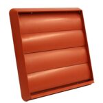 Kair Gravity Grille with Round Rear Spigot and Not-Return Shutters - 150mm, Terracotta