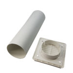 Kair Through The Wall Kit - 350mm Length - White Louvred Grille