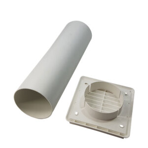 Kair Through The Wall Kit - 350mm Length - White Louvred Grille