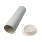 Kair Through The Wall Kit - 350mm Length - White Round Grille