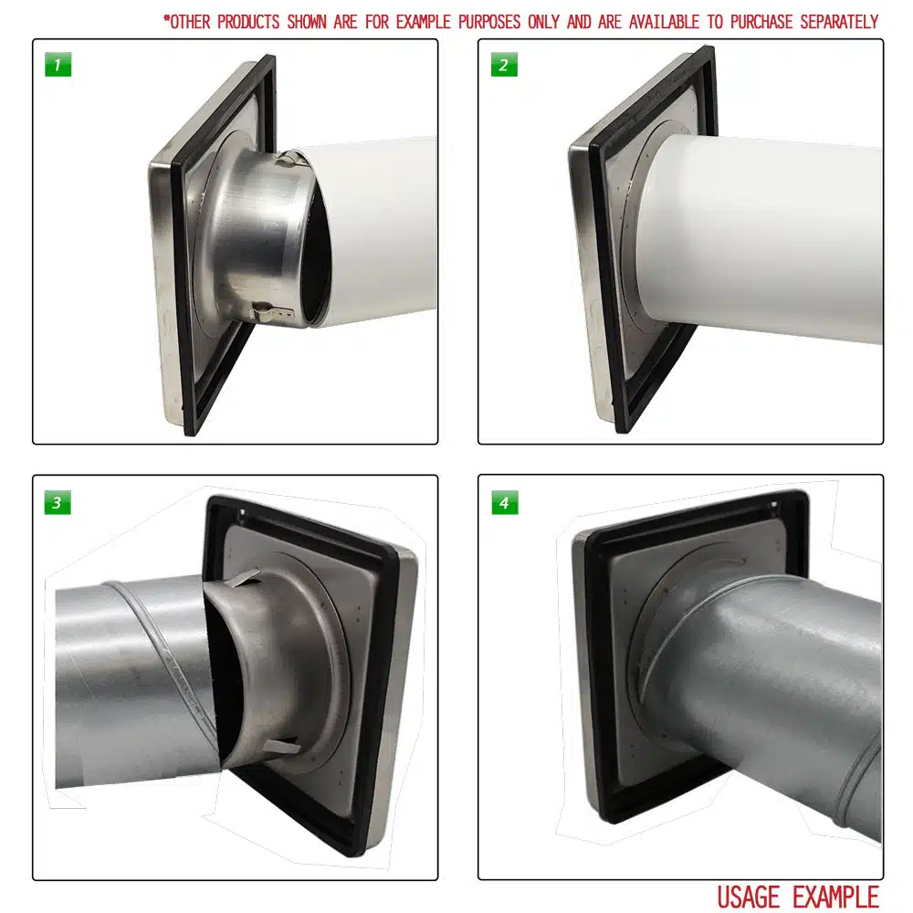 Gravity Shutter Wall Air Vent Cover 100-150mm Ducting