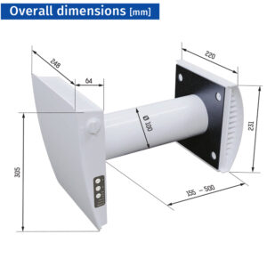 Kair Mini Single Room Heat Recovery Ventilator – White Outer Grille - (min 120mm hole diameter)
