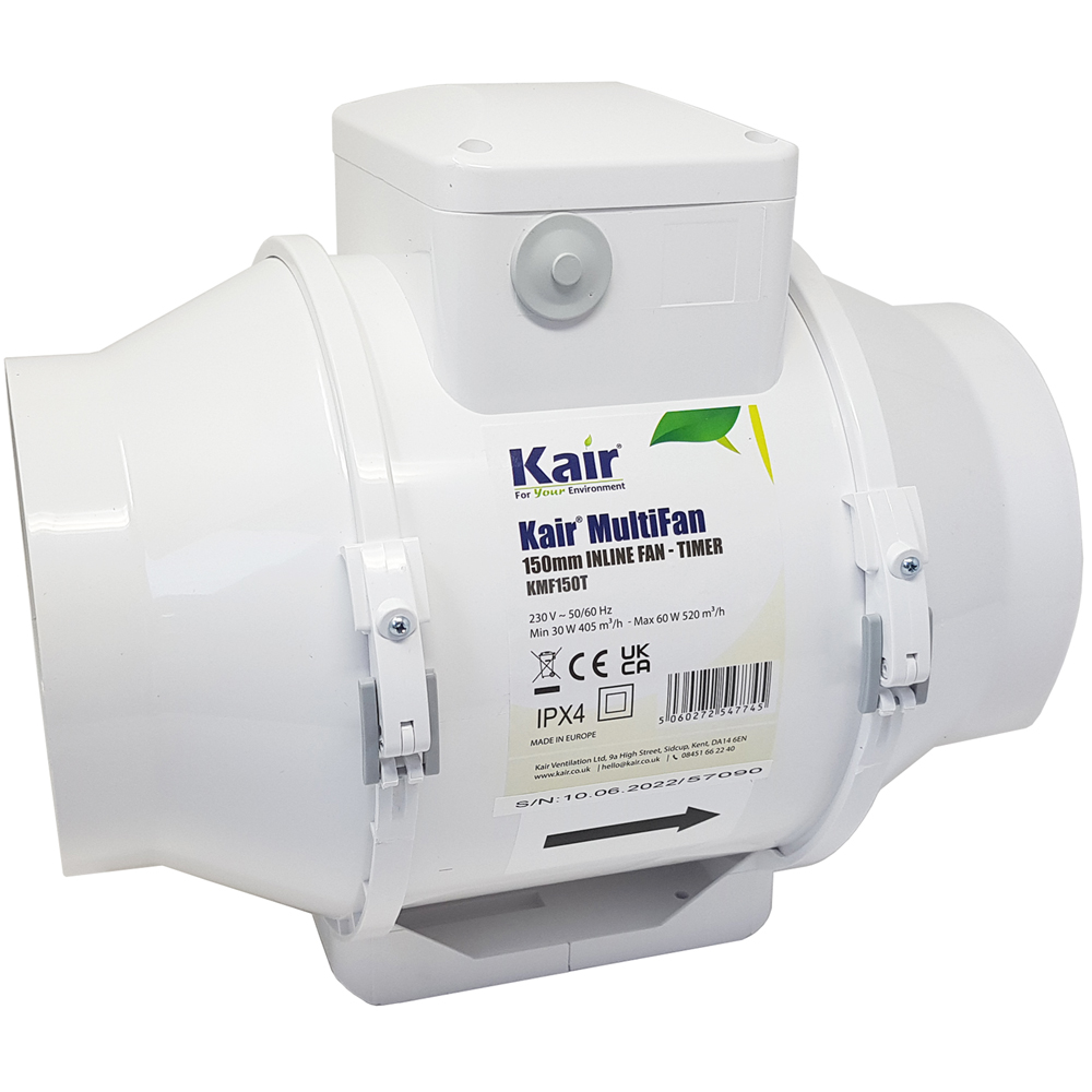 Kair MultiFan - Inline extractor Fan - 150mm, Timer