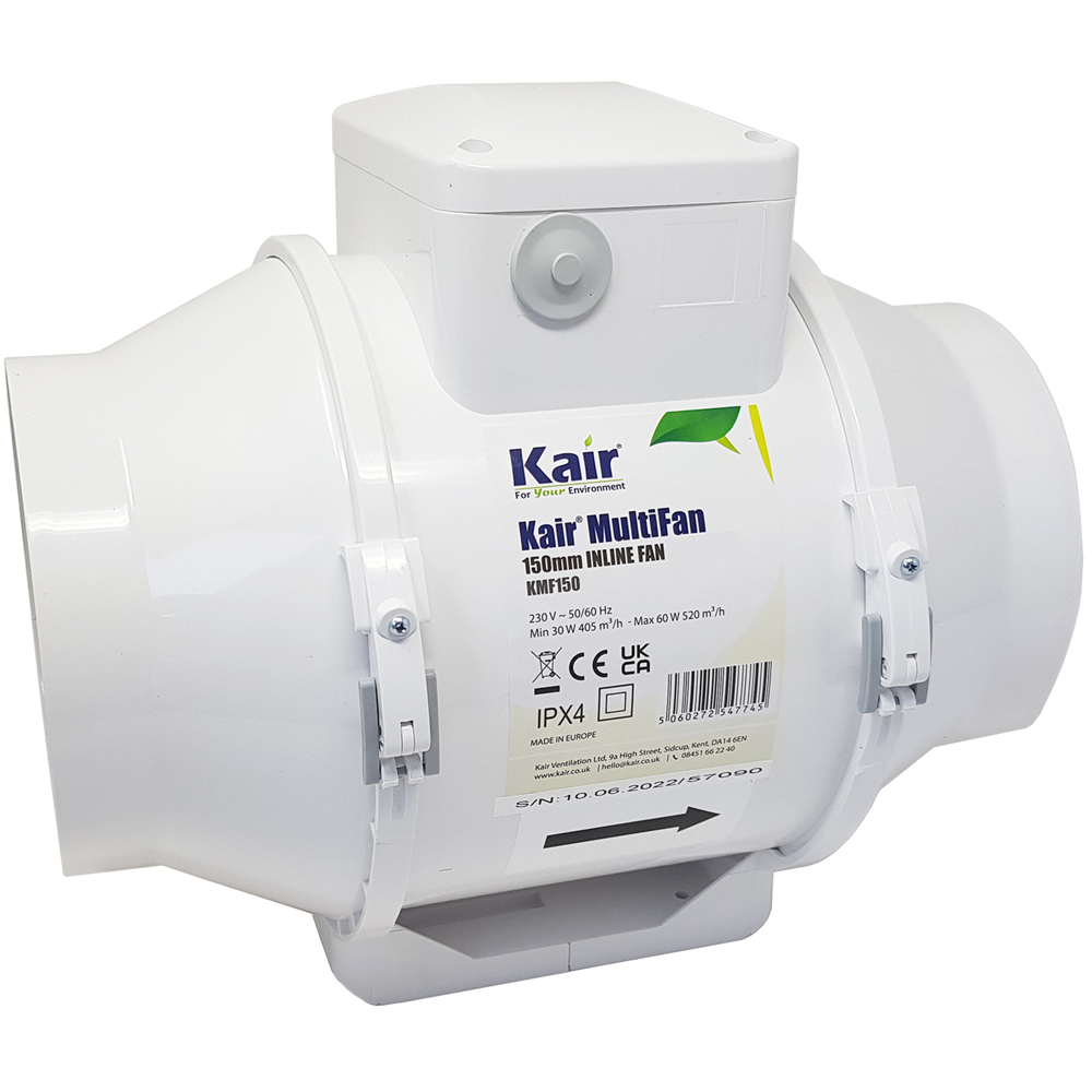 Kair MultiFan - Inline extractor Fan - 150mm, Standard