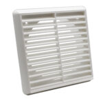 Kair Louvred Grille with Round Rear Spigot - 150mm, White