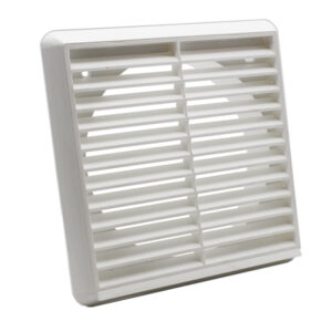 Kair Louvred Grille with Round Rear Spigot - 150mm, White