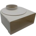 Kair Rotating Elbow Bend Adaptor Rectangular to Round 90 Degree Bend - 220x90mm, 100mm