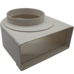 Kair Rotating Elbow Bend Adaptor Rectangular to Round 90 Degree Bend - 220x90mm, 150mm