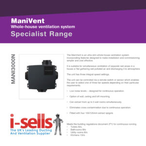 Manrose Manivent MANI3000N Whole House System