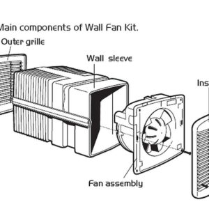 150mm XS6WA Wall Mounted Extract Fan Kit