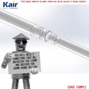 Kair 125mm To 100mm Offset Reducer Plastic Duct