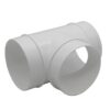 Kair Round Equal T-Piece Plastic Ducting Tee Junction Connector - 100mm