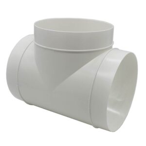 Kair Round Equal T-Piece Plastic Ducting Tee Junction Connector - 150mm