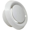 Kair Plastic Round Ceiling Vent Diffuser / Extract Valve with Retaining Ring - 100mm