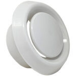 Kair Plastic Round Ceiling Vent Diffuser / Extract Valve with Retaining Ring - 100mm