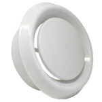 Kair Plastic Round Ceiling Vent Diffuser / Extract Valve with Retaining Ring - 125mm