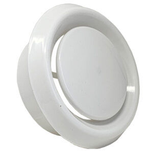 Kair Plastic Round Ceiling Vent Diffuser / Extract Valve with Retaining Ring - 125mm