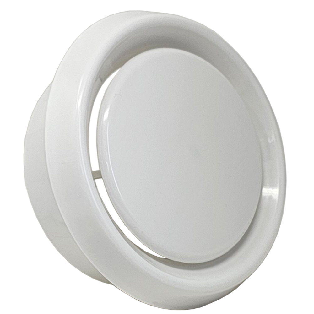 Kair Plastic Round Ceiling Vent Diffuser / Extract Valve with Retaining Ring - 150mm