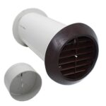 Manrose Quick Fit Extractor Fan Wall Installation Kit – Telescopic – Fits All 100mm Fans - Brown, With Shutter