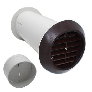 Manrose Quick Fit Extractor Fan Wall Installation Kit – Telescopic – Fits All 100mm Fans - Brown, With Shutter
