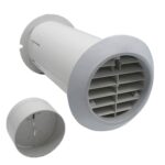 Manrose Quick Fit Extractor Fan Wall Installation Kit – Telescopic – Fits All 100mm Fans - White, With Shutter