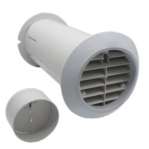Manrose Quick Fit Extractor Fan Wall Installation Kit – Telescopic – Fits All 100mm Fans - White, With Shutter