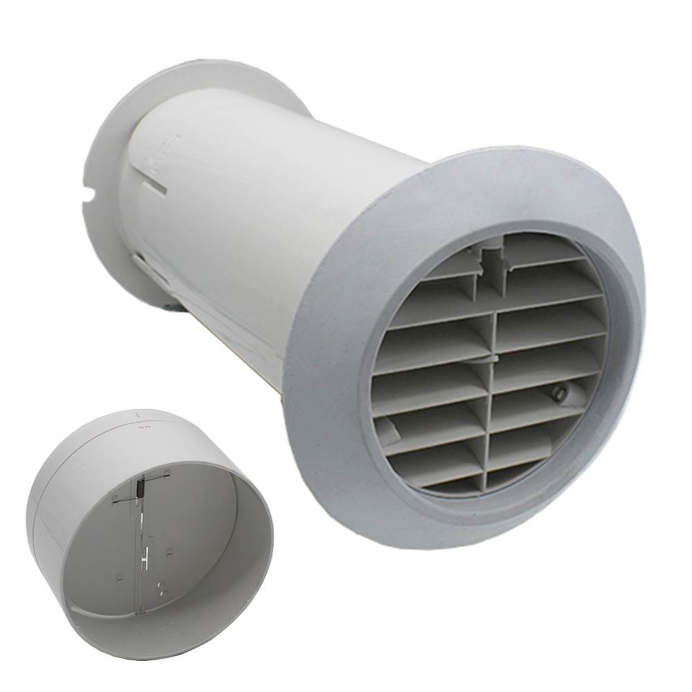 Manrose Quick Fit Extractor Fan Wall Installation Kit – Telescopic – Fits All 100mm Fans - White, With Shutter