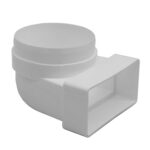 Kair Elbow Bend Adaptor Rectangular to Round 90 Degree - 110mm x 54mm to 100mm (Male)