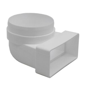 Kair Elbow Bend Adaptor Rectangular to Round 90 Degree - 110mm x 54mm to 100mm (Male)