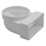 Kair Elbow Bend Adaptor Rectangular to Round 90 Degree - 110mm x 54mm to 100mm (Female)