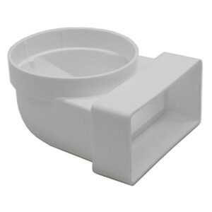 Kair Elbow Bend Adaptor Rectangular to Round 90 Degree - 110mm x 54mm to 100mm (Female)