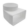 Kair Elbow Bend Adaptor Rectangular to Round 90 Degree - 180x90mm, 150mm