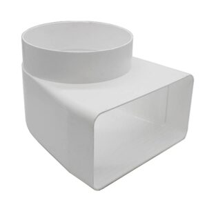 Kair Elbow Bend Adaptor Rectangular to Round 90 Degree - 180x90mm, 150mm