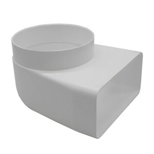 Kair Elbow Bend Adaptor Rectangular to Round 90 Degree - 150x70mm, 125mm