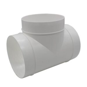 Kair Round Equal T-Piece Plastic Ducting Tee Junction Connector - 125mm