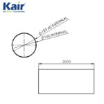 Pallet of 50 x Kair 150mm - 6 inch / 2 Metre Plastic Ducting Pipe Long Lengths - Rigid Straight Duct Channel