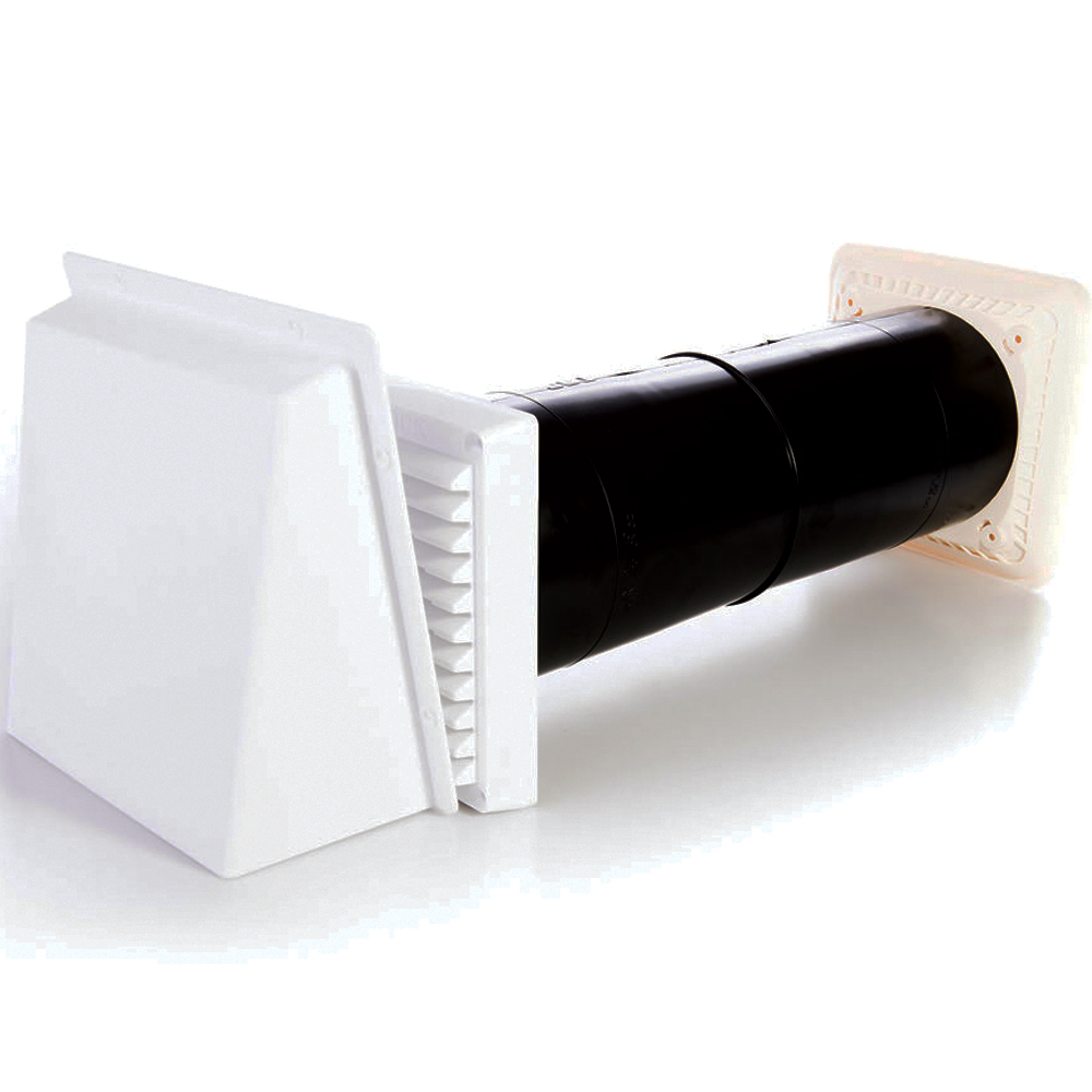 Rytons 125mm Baffled Cowled Aircore Louvre Passive Vent Set - White