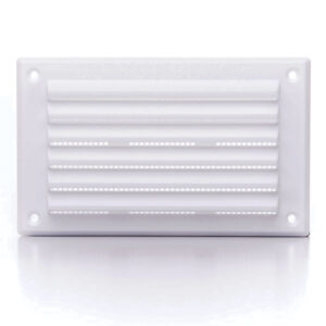 Rytons Louvre Ventilation Grille With Flyscreen - White, 6X3