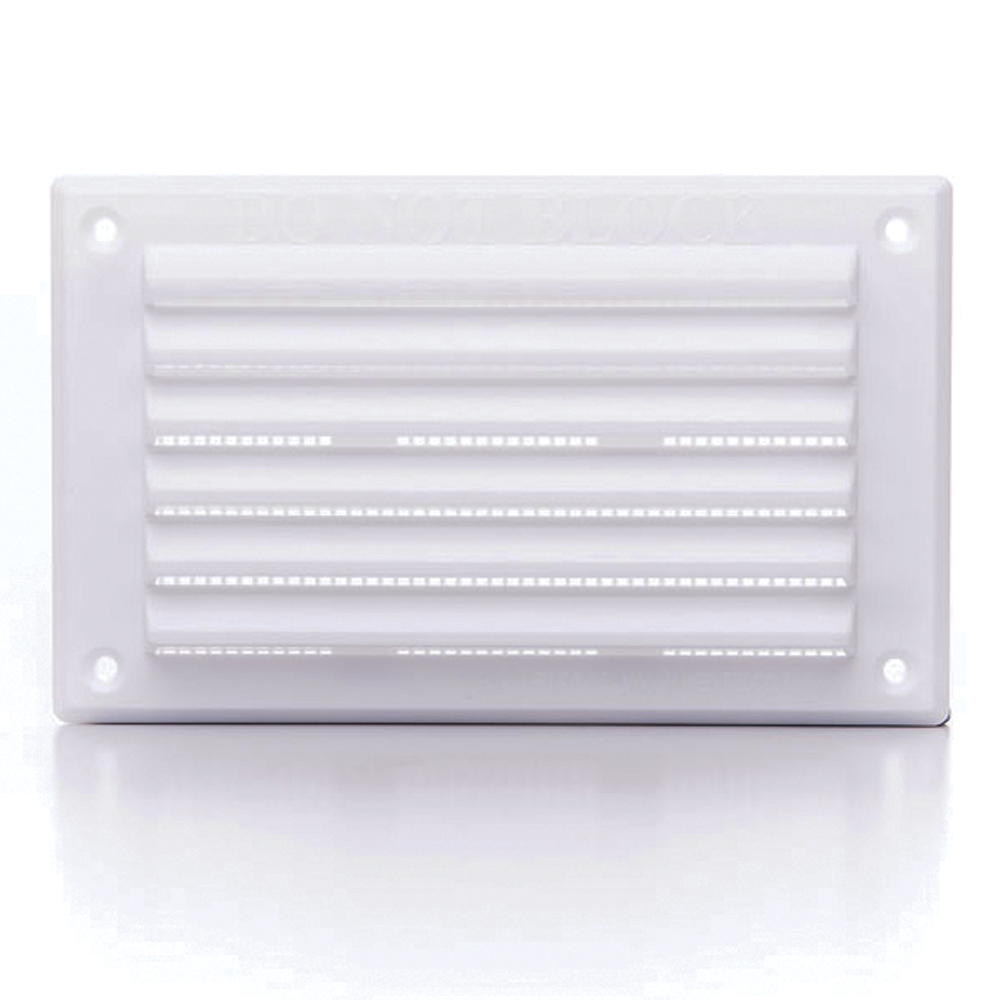 Rytons Louvre Ventilation Grille With Flyscreen - White, 6X3