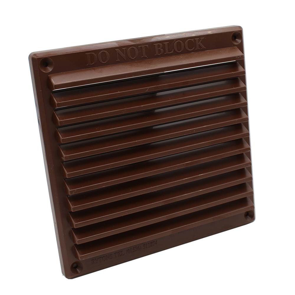Rytons Louvre Ventilation Grille With Flyscreen - Brown, 6X6