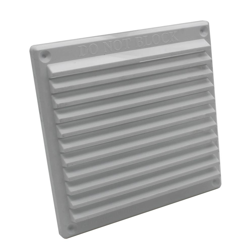 Rytons Louvre Ventilation Grille With Flyscreen - White, 6X6