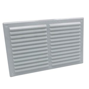 Rytons Louvre Ventilation Grille With Flyscreen - White, 9X6