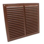 Rytons Louvre Ventilation Grille With Flyscreen - Brown, 9X9
