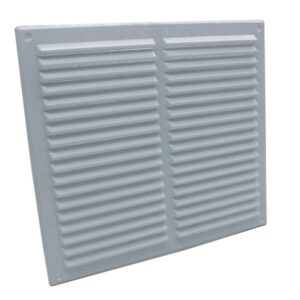 Rytons Louvre Ventilation Grille With Flyscreen - White, 9X9