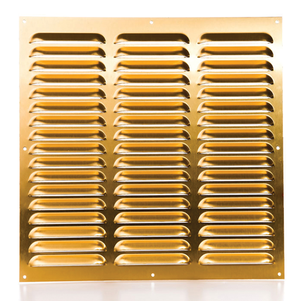 Rytons Brass Anodised Aluminium Louvre Vent Grille - 12X12