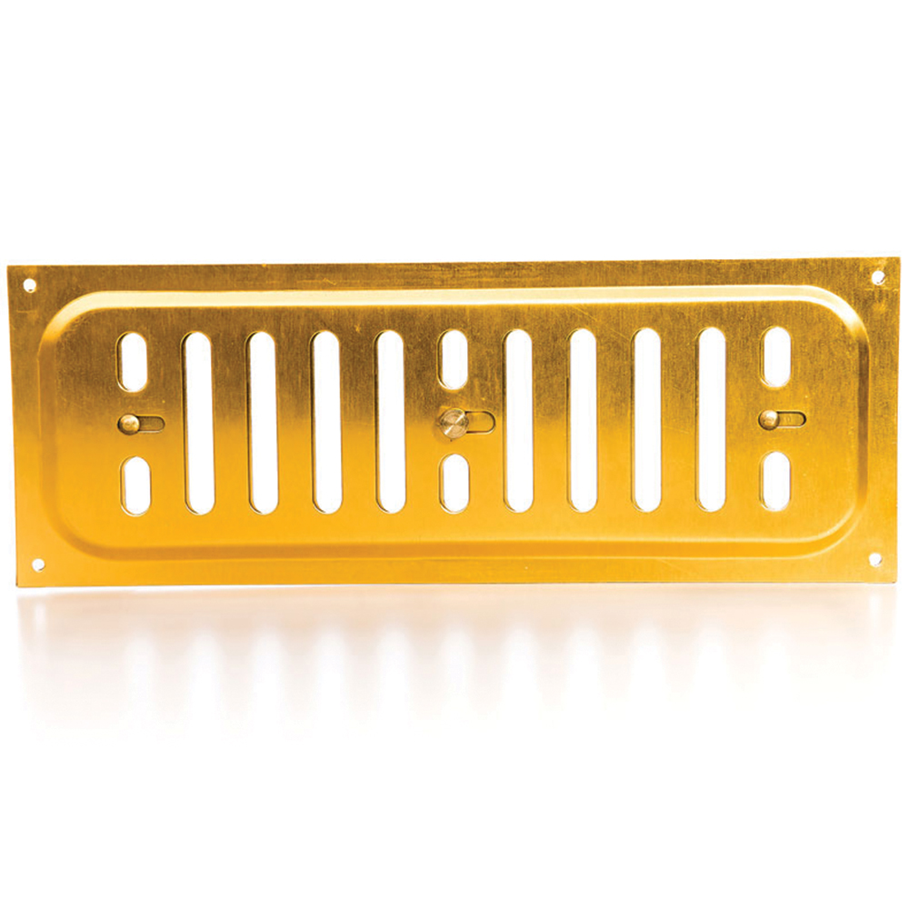 Rytons Hit and Miss Vent Cover - Brushed Brass, 9X3