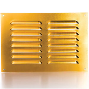 Rytons Brass Anodised Aluminium Louvre Vent Grille - 9X6