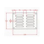 Brushed Stainless Steel Ventilation Grille 230mmX153mm